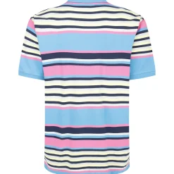 Bigdude Summer Stripe Polo Bright Blue