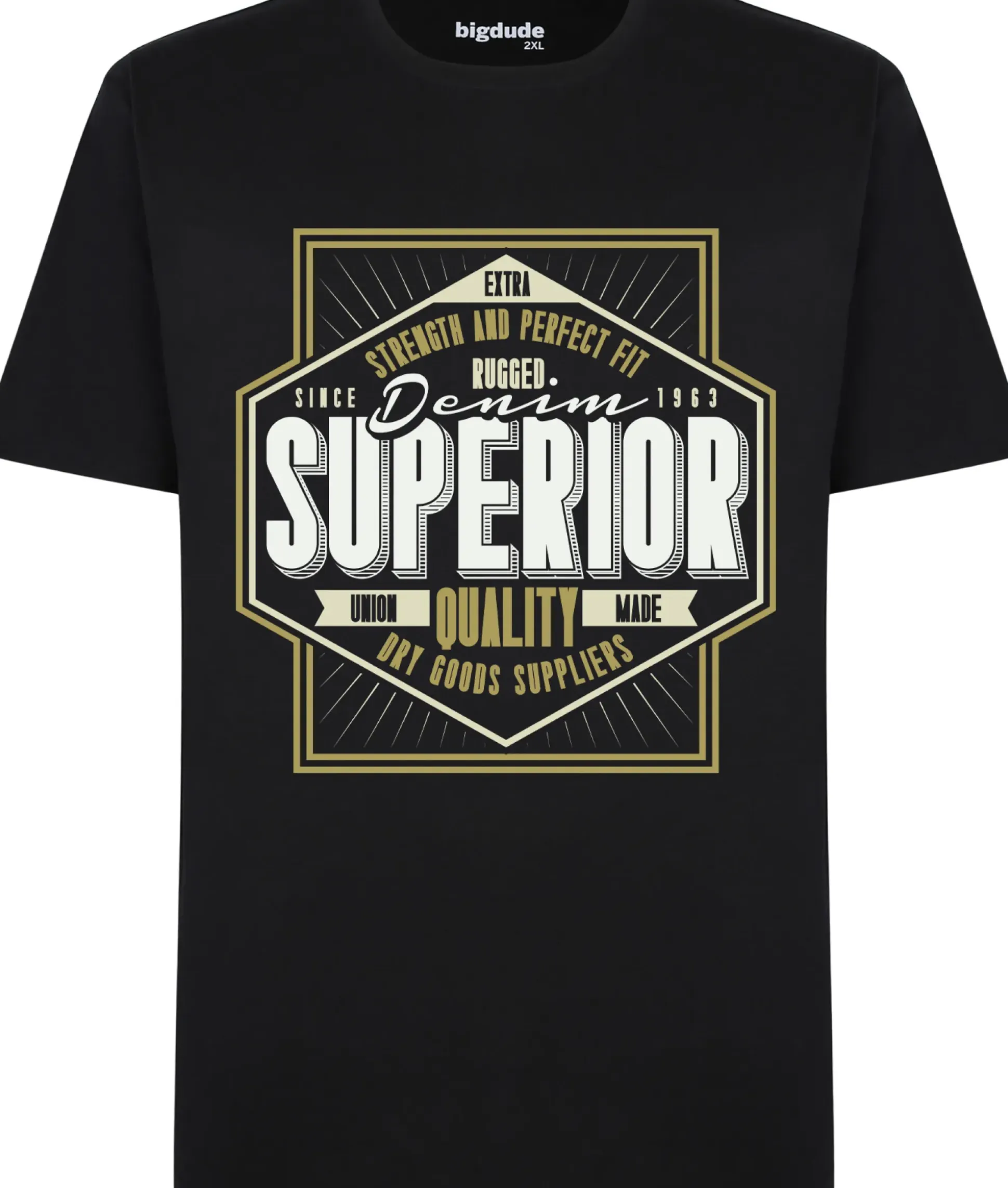Bigdude Superior Print T-Shirt Black