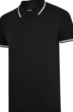 Bigdude Tipped Polo Shirt Black