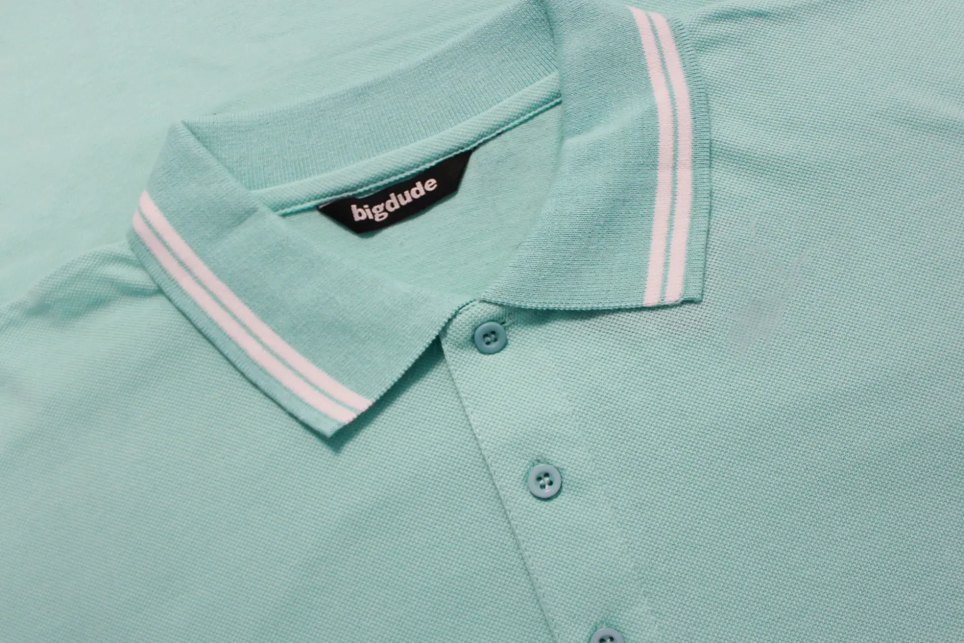 Bigdude Tipped Polo Shirt Turquoise