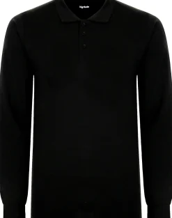 Bigdude Twin Pack Long Sleeve Polos Black/Charcoal