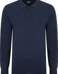 Bigdude Twin Pack Long Sleeve Polos Black/Navy