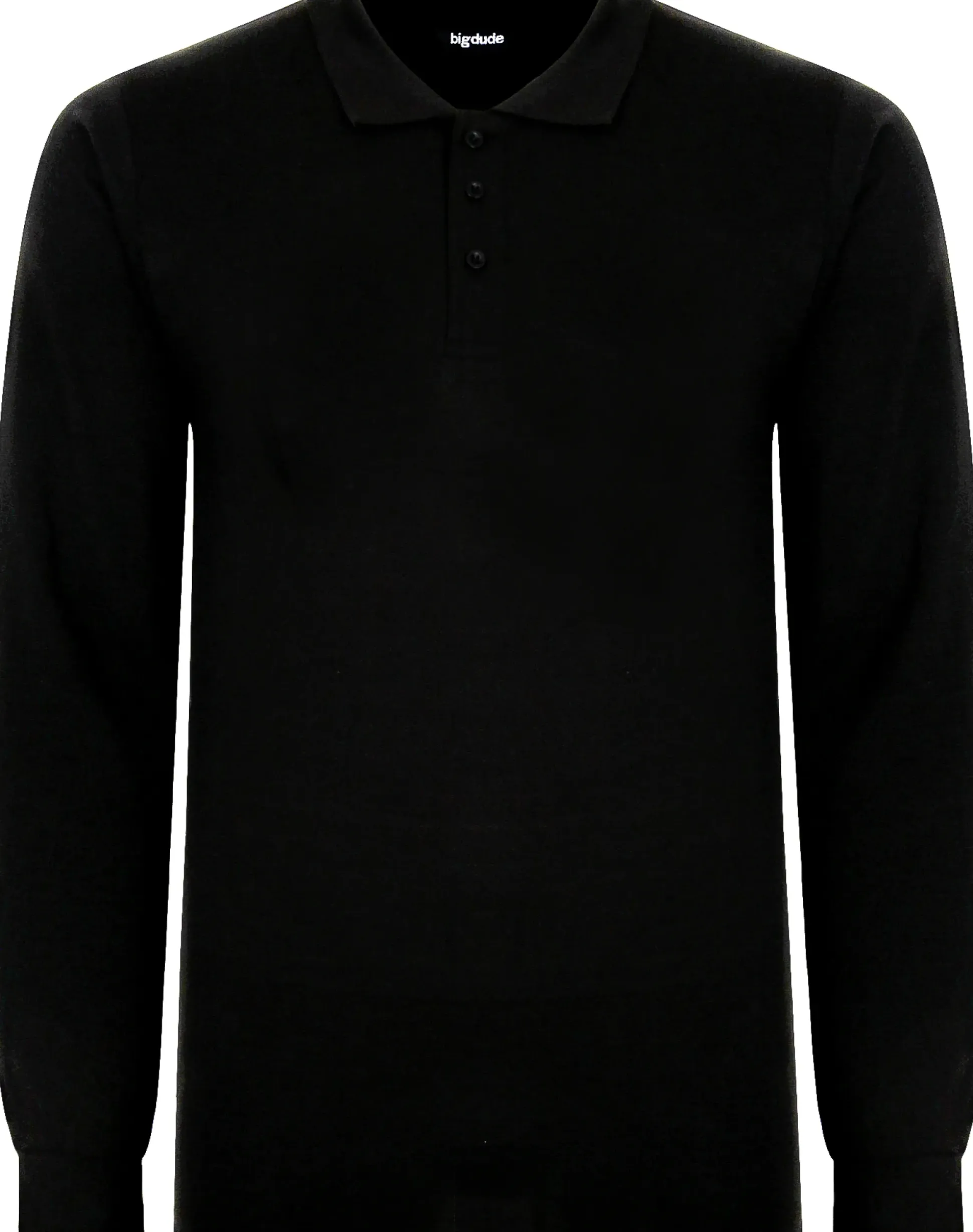 Bigdude Twin Pack Long Sleeve Polos Black/Navy Tall