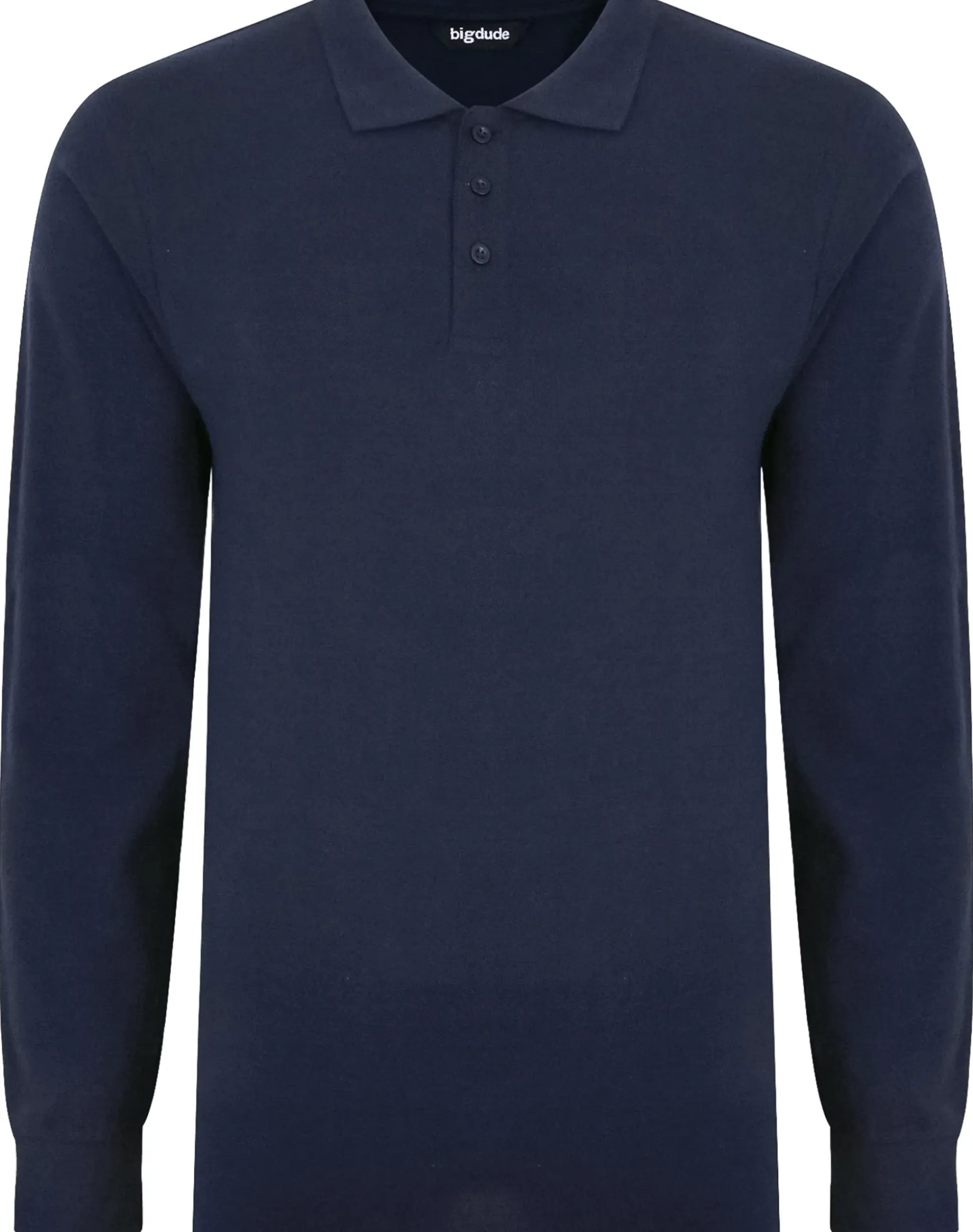 Bigdude Twin Pack Long Sleeve Polos Black/Navy Tall