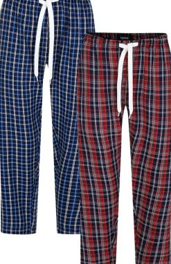 Bigdude Twin Pack Woven PJ Pants Blue/Red