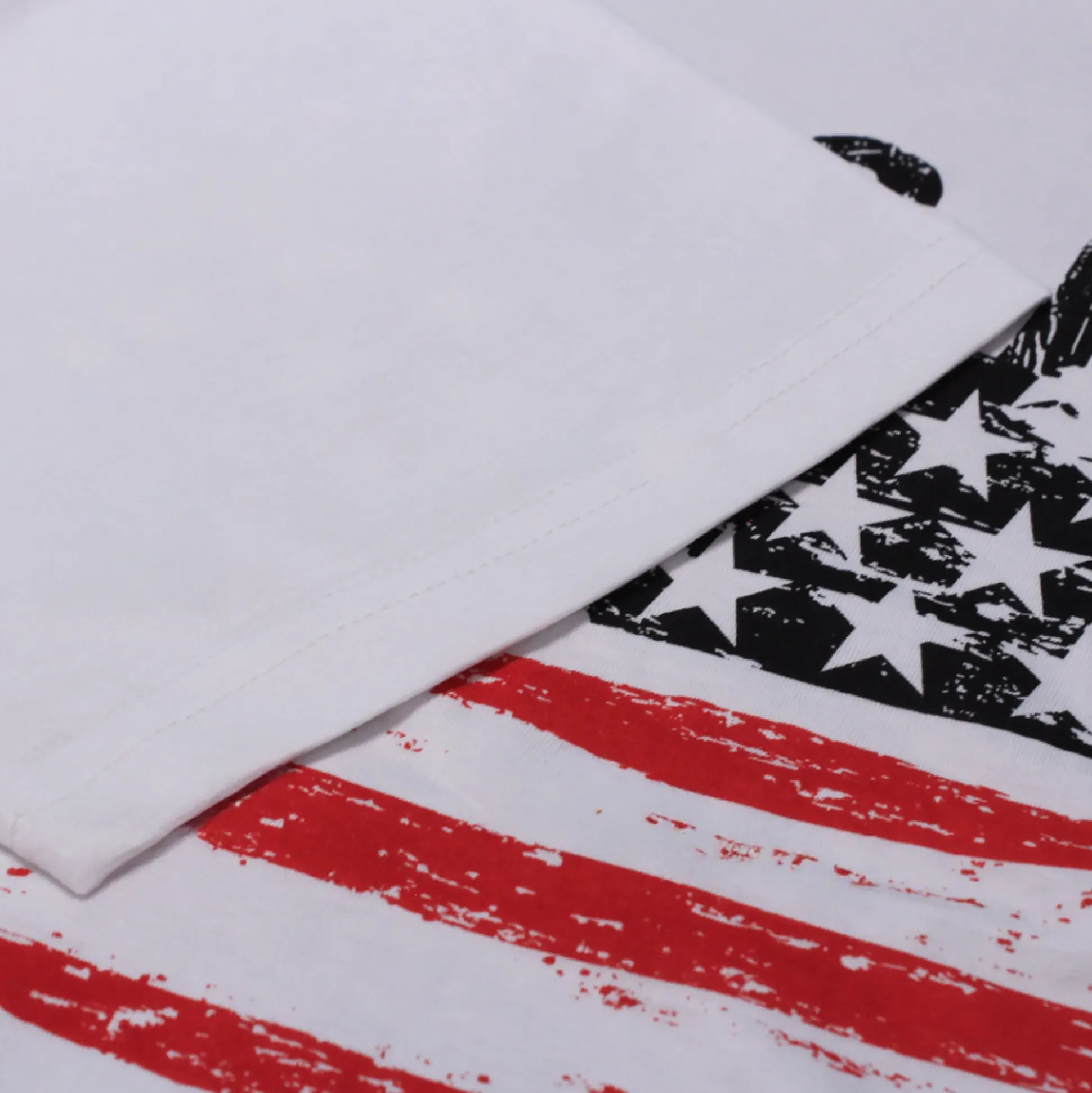 Bigdude USA Print T-Shirt White Tall