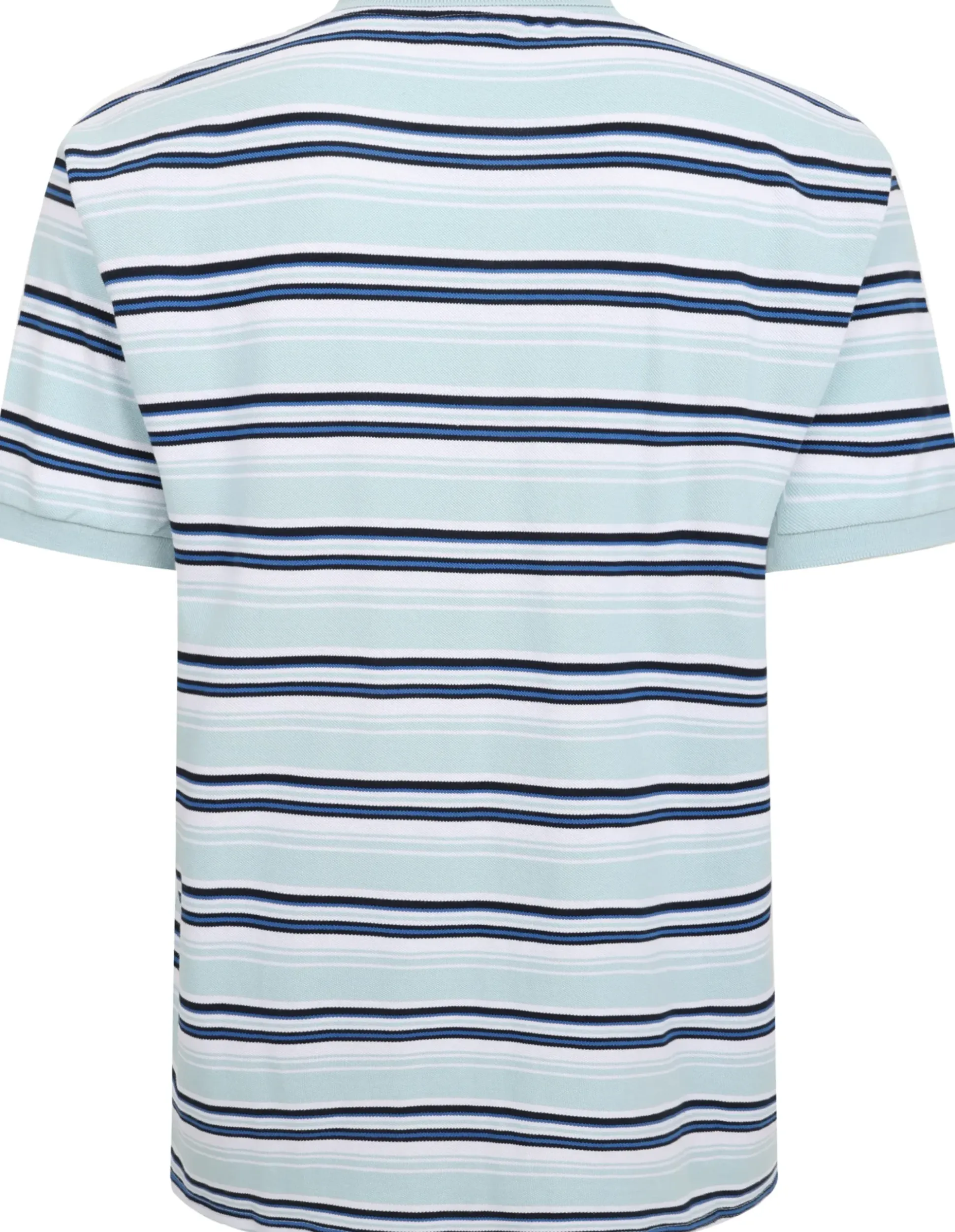 Bigdude Varsity Striped Pique Polo Light Blue Tall