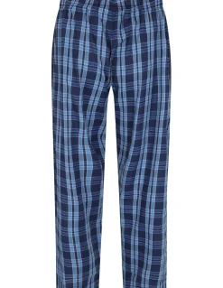 Bigdude Woven Checked PJ Set Long Navy/Blue