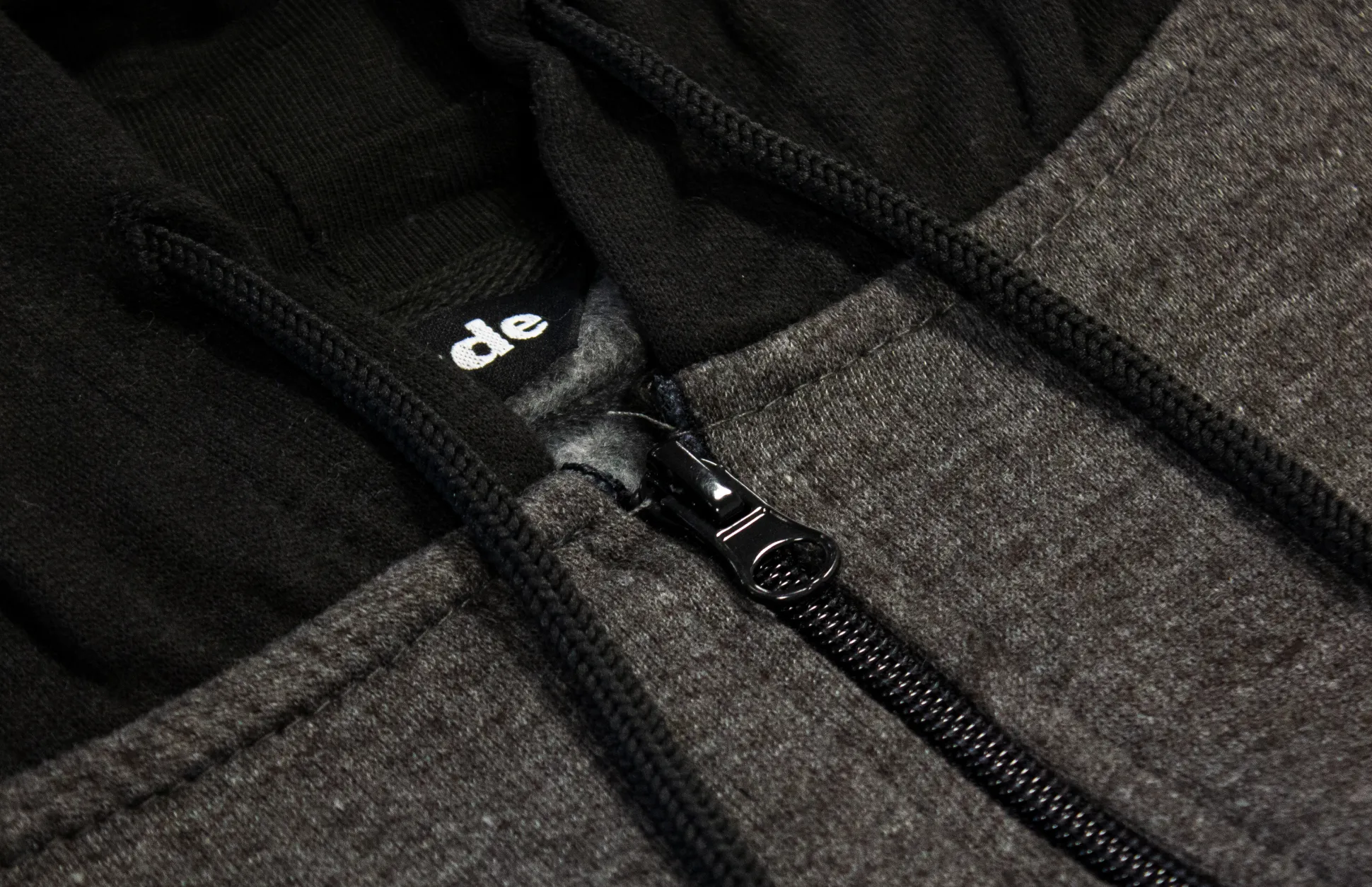 Bigdude Zip Thru Raglan Sleeve Hoody Black/Charcoal