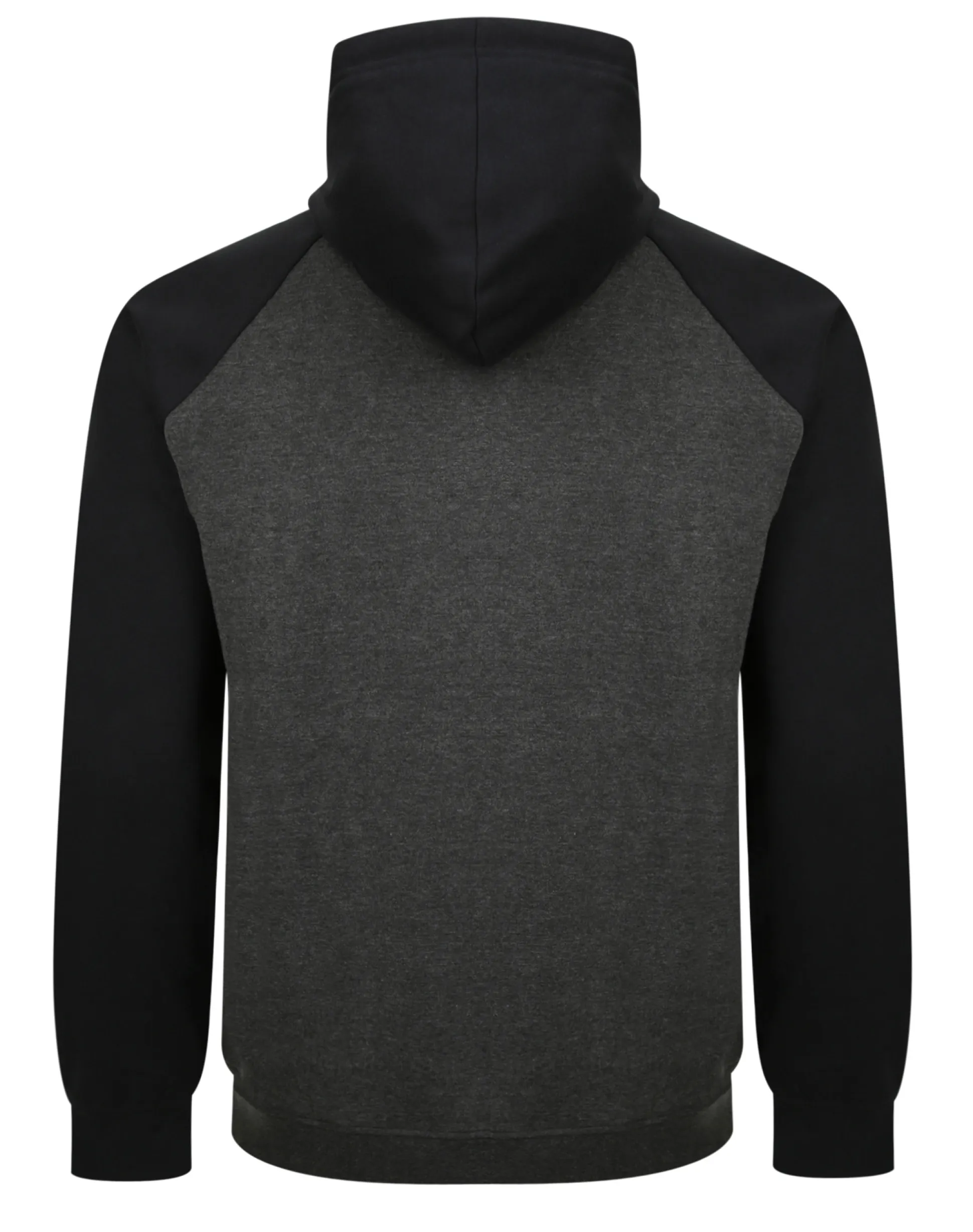 Bigdude Zip Thru Raglan Sleeve Hoody Black/Charcoal Tall